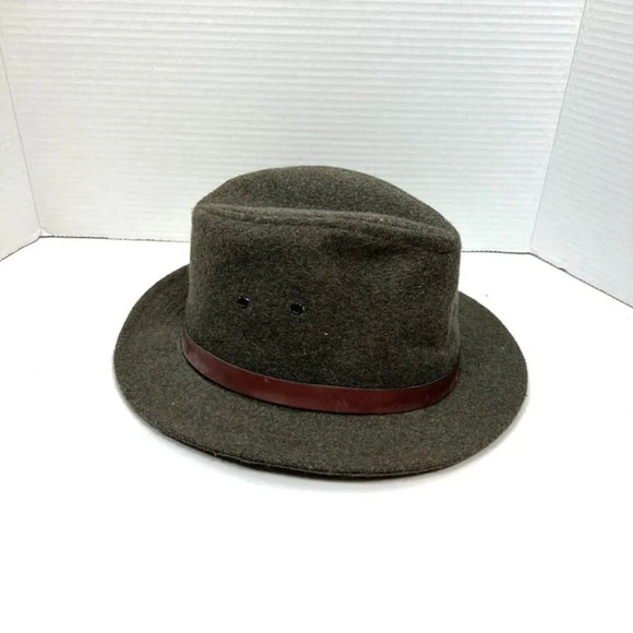 Vintage Kangol Wool Fedora Hat Mens M Union Made in USA Red Leather Ribbon - Picture 1 of 10